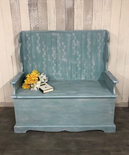 Hand painted storage - painted, bench