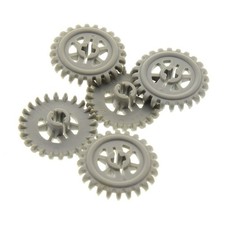 5x Lego Technic Gear z24 Old Light Grey 24 Prong Long Pointed 8485 365002 3650b