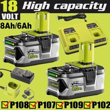 2X 8.0AH 6.0Ah For Ryobi