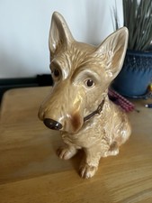 Sylvac Scottie Dog Figurine Beige/Brown 11 Inches Tall Repair To Left Foot