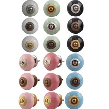 PLAIN CERAMIC DOOR KNOBS Vintage Cupboard Handles Antique Cabinet Drawer Pulls