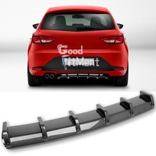 Carbon Fiber Look Rear Bumper Spoiler Fins Lip Body Kit For Seat Leon Ibiza MK3
