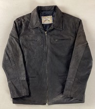 Vintage Leather Highwayman Jacket Bomber Jacket Brown Made in Italy Size 50