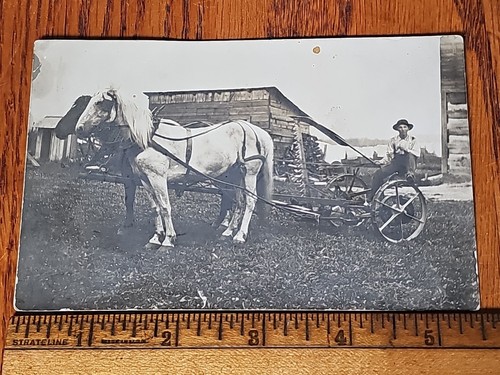 1908 rppc farmer - 1908, horse
