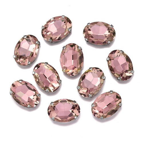 10pcs sew oval crystal - on,