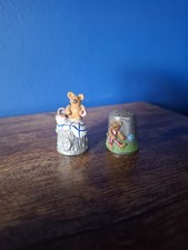 2 x pewter Vintage Teddy Bear