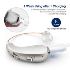 Digital Rechargeable Hearing Aid Adjustable Sound Voice Amplifier Behind Ear