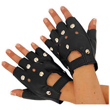 FAUX LEATHER BIKER GLOVES TEMPLE RAIDER MOVIE GAMES FANCY DRESS ACCESSORIES