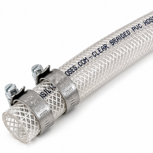 Heavy duty braided clear pvc - clear,