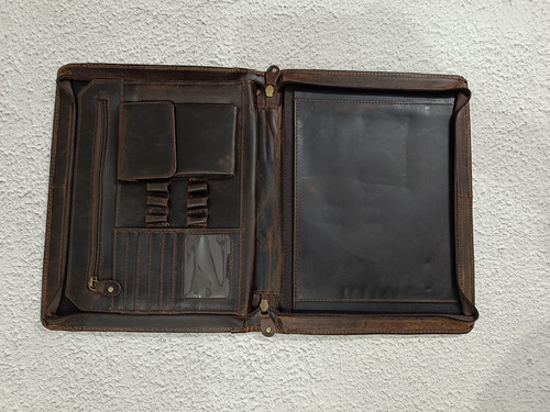 Buffalo leather portfolio - leather,
