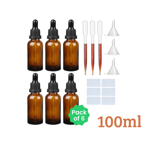 Amber glass dropper bottle - amber,
