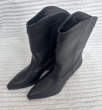 Primark Ladies Womens Black Western Cowboy Boots Size 6 Never Worn