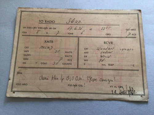 Qsl radio card germany 1931 - card,