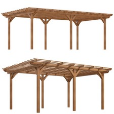 Outsunny Wooden Pergola Outdoor Gazebo with Stable Structure