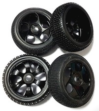 1/8 Scale Off Road Nitro Buggy RC Wheels and Block Tread Tyres Black x 4