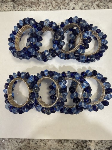 Light dark blue - dark, beaded