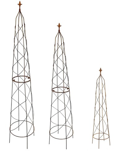 Natural rust garden obelisks - rust,