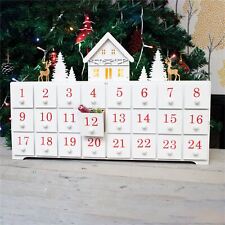 Wooden Advent Calendar LED Light Up Reindeer Christmas Advent Calendar Reusable