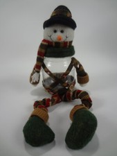Christmas Holiday Snowman Shelf Sitting Container Decor 12" Zest Garden