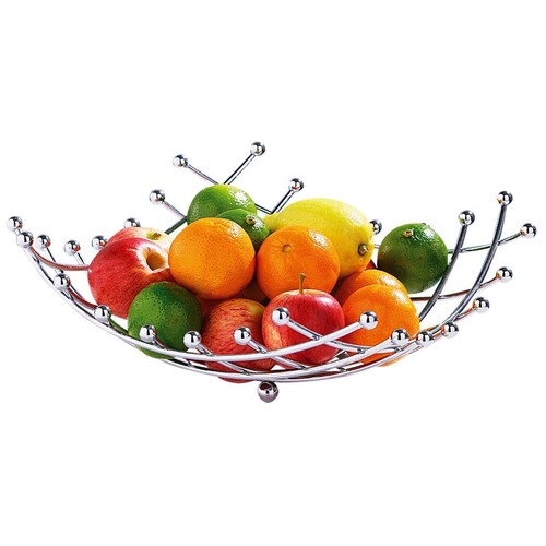 Chrome metal fruit basket - chrome,