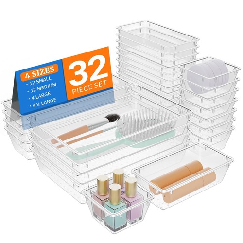 Pcs clear plastic drawer - 32,