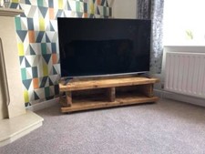 Chunky Rustic TV Stand / Unit / Cabinet Solid Wood Oak Stain Handmade in the UK