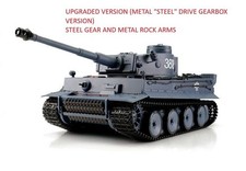 Upgraded Heng Long Tiger I 1:16 RC Tank - Metal Rock Arm Steel Gears Smoke BBgun