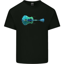 Guitar Reflection Guitarist Bass Acoustic Mens Light Cotton T-Shirt