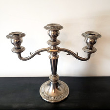 Vintage Grenadier Silver Candelabra 10" Stag Horn Design Georgian Style GC