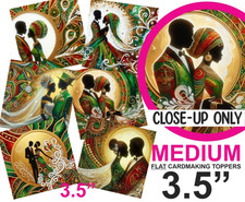 Black Couple Wedding/Anniversary SET A Card Toppers MEDIUM 3.5" CRAFTS/Tags