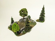 LARGE WOODED RUINS: 8.5" x 7" w 7 Trees Scenery 15mm 28mm Wargames FOW LOTR #476
