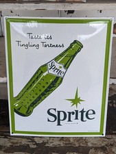 MODERN SPRITE PORCELAIN SODA ENAMEL GAS STATION SIGN COKE BEVERAGE 13" X 16.5"