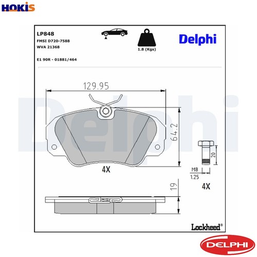 Brake pad set - brake, lp848