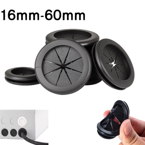 Black rubber grommets - black,