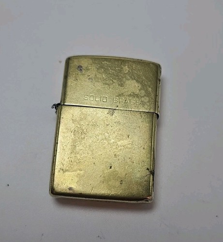 Zippo solid brass - zippo, vtg
