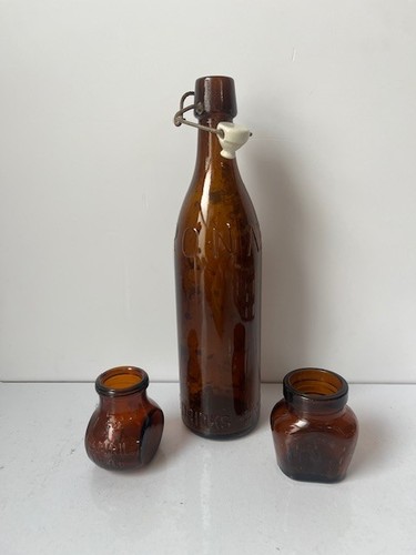 Vintage brown glass swing - vintage,