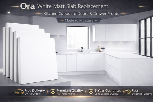 White matt slab replacement - white,