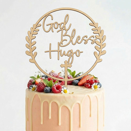 Personalised god bless - bless, wood