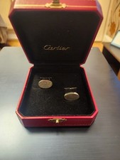 Cartier Happy Birthday Sterling Silver Cufflinks (oval shape) extremely RARE