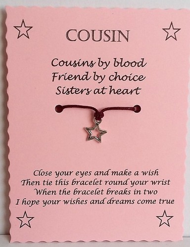 Cousin wish string bracelet - cousin,