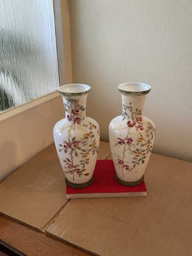 Antique pair white opaline - pair,