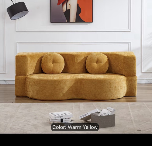 Yellow sofa couch - yellow,