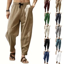 Mens cotton linen baggy - linen,