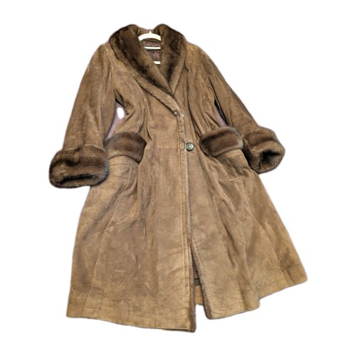 Calfskin suede leather mink - calfskin,