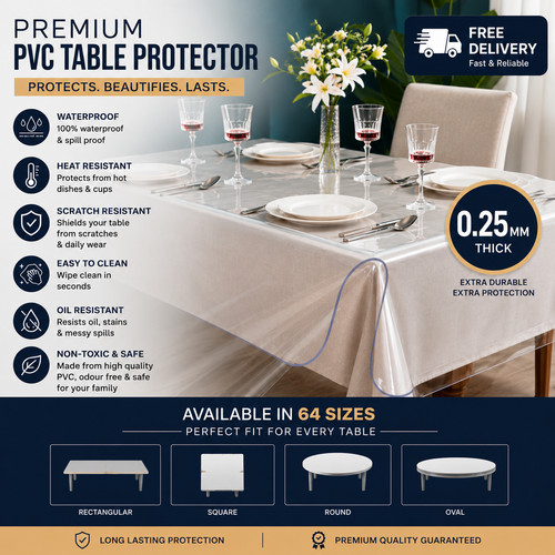 Clear pvc table protector - protector, –