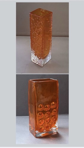 Whitefriars tangerine vases - tangerine,