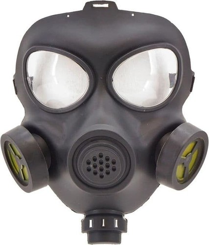Black hard plastic gas mask - hard,