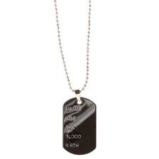 Dog Tags Necklace Stainless Steel Military Army ID Name Necklace Ball Chain 60cm
