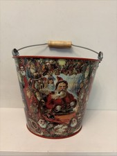 Vintage christmas metal tin - vintage,