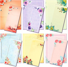 A4 Floral Stationery Paper and Envelopes Set, 48 Pieces Letter Writing Paper wit